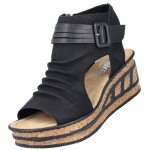 Sandales compenses femme noir - rieker - modle - talon compens - fermeture clair
