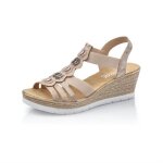 Sandales compens�es - rieker - dipinto - rose - �lastique - confort exceptionnel