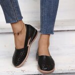 Sandales compenses pour femmes - vitata - noir - bout rond - respirantes et confortables