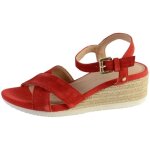 Sandales compenses geox d ischia corda c en cuir rouge pour femme