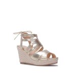 Sandales compens�es avec bride ajour�e. dot�es dun la�age � 2 ?illets � larri�re. mod�le avec semelle ...