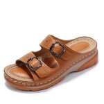 Sandales compenses vitata - chaussures dt pour femmes - bout ouvert - confortable - double boucle ...