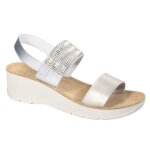Sandales de confort scholl cristina argent - lacets - talon 5cm - polyur�thane