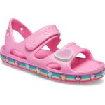 Sandales crocs fun lab rainbow pour enfants - rose pink lemonade - d�tail de c?ur - l�g�res et confortables ...