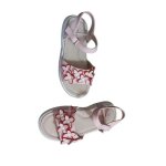 Chaussures - fille enfant - t - sandales - cuir - rose - motif - floral - pointure du 25  36