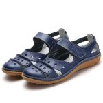 Sandales en cuir vritable pour femmes plates confortables dcontractes chaussures de marche dt mode ...