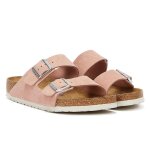 Sandales en daim rose avec de largile pour femmes