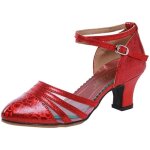 Sandales de danse femmes latine professionnel à talons pratique (rouge) Sandales de danse femmes latine professionnel à talons pratique (rouge)