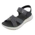 Sandales d�t� d�contract�es pour femmes - insfity - scratch sport plates - noir