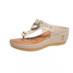 Sandales d�t� ouvertes pour femmes - funmoon - compens� - blanc