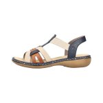 Sandales � elastiques rieker rock - bleu / multi