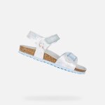 Sandales enfant - geox - adriel - blanc / sky - scratch - disney reine des neiges