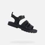 Sandales enfant - geox - j sandal starblush g - noir - cuir - fille