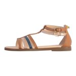 Geox karly - sandales enfant fille cuir / synth�tique marron - zip & bride - semelle caoutchouc