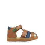 Sandales cuir kickers kick pod - camel - marine