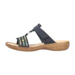 Sandales � enfiler rieker namur - rieker - femme - bleu - plat - basse - synth�tique - scratch