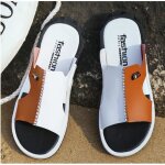 Sandales dt pour hommes en cuir ecelen - blanc - confortable sans lacet - taille 38 - 45