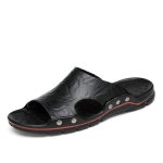 Sandales dt pour hommes remycoo - noir - en cuir - boucle de serrage
