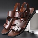 Sandales dt pour hommes - vitata - cuir marron - respirantes et antidrapantes