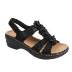 Sandales femme aievis - simili cuir - talon haut - antidrapant - noir