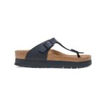Sandales pour femme - birkenstock - noir - talon plat - boucle de serrage