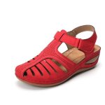 Sandales premium pour femmes chaussures de plage elles compens�es rouge