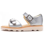 Sandales pour femme - clarks - argent - cuir - talon plat