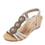 Sandales femme compenses t strass chaussures antidrapant  bout ouvert