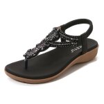 Sandales femme compenses t strass chaussures de plage antidrapant  bout ouvert respirant confortable ...