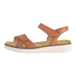 Sandale plate cuir remonte odeon - marron