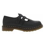 Sandales femme cuir noir dr. martens - talon dcroch bas - boucle de serrage
