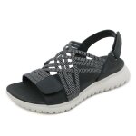 Sandales femme t confortable sport lgret plateforme - insfity - noir - talon plat - fermeture scratch ...