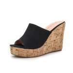 Sandales femme - insfity - noir - talon compensé de 11cm - confortables et élégantes Sandales femme - insfity - noir - talon compensé de 11cm - confortables et élégantes