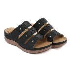 Sandales femme - insfity - semelle compense - noir - respirant t