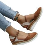 Sandales femme insfity - simili cuir - antidérapant - talon haut - bicolore - marron Sandales femme insfity - simili cuir - antidérapant - talon haut - bicolore - marron
