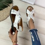 Sandales femme insfity - simili cuir antidérapant talon haut - blanc Sandales femme insfity - simili cuir antidérapant talon haut - blanc