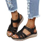 Sandales femme insfity - simili cuir antidérapant vintage - noir - boucle de serrage - talon plat 2cm ... Sandales femme insfity - simili cuir antidérapant vintage - noir - boucle de serrage - talon plat 2cm ...
