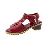Sandales femme insfity - simili cuir - talon aiguille - antid�rapant - rouge