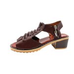 Sandales femme insfity - simili cuir - talon haut - antid�rapant - marron