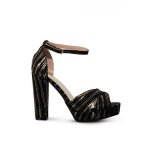 Sandales femme kebello - gold - compens - vernis - talon 12cm