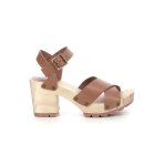 Sandales femme - kickers kick wise - cuir camel - semelle en bois - confortable et robuste