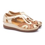 Sandales femme - pikolinos - cadaques w8k - 1569c4 - marfil - cousu main - cuir de vachette