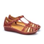 Sandales pour femme - pikolinos - p. vallarta 655 - 0843c1 - rouge - bride - cuir