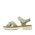 Sandales verte femme relife layon
