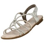 Sandales femme - rieker - 64270 - 60 - lani�res filigranes - beige - perles et strass