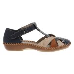Sandale femme - rieker - preston - fermeture scratch - cuir - confort exceptionnel