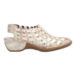 Sandales femme - rieker - ravenna multicolore - talon compens - cuir