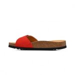 Sandale femme scholl estelle suede - rouge - bride en m�tal r�glable - semelle int�rieure en cuir