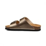 Sandale femme scholl josephine - synthtique lamin - beige - boucle de serrage