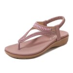 Sandales femme simili cuir avec strass confortable ete